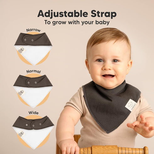 KeaBabies 8-Pack Organic Baby Bandana Drool Bibs, Stylish Super Absorbent Teething Bibs for Infants
