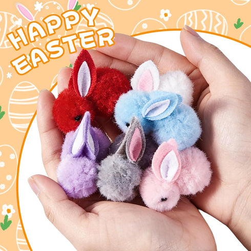 Digwry 30 Pack Prefilled Easter Eggs with Plush Bunnies,Pre Filled Easter Eggs with Stuffed Toys Inside,Easter Basket