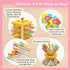 3+ 4-in-1 Nene Toys BeeFall Wooden Tower Game for Kids Stick Drop Bee Game with Dice & Action Cards, Rainbow Sticks