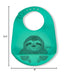 100% modern-twist Bucket-Bib Food-Grade Silicone, Waterproof and Reusable, Sloth Jungle Green