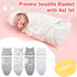 4 Pack Set 3-7 Lbs Buryeah Preemie Swaddle Blanket Wrap with Hat for Baby Boys Girls Preemie Newborn Clothes Sleepers