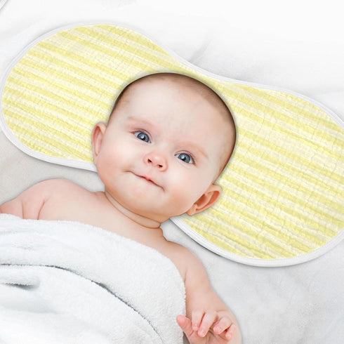 decor gift 4 Pack 22x11in Cotton Large Burp Cloths for Baby Breathable Light Yellow Stripe Baby Rags for Unisex