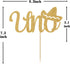 Spanish Uno Cake Topper Fiesta Party Decor for Mexican 1st Birthday Decoration, Gold Glitter
