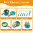 Zero Zoo 120Pcs Playset Mini Play Kitchen Accessories, Kids Pretend Cooking with Desserts, Cuttable Veggies & BBQ