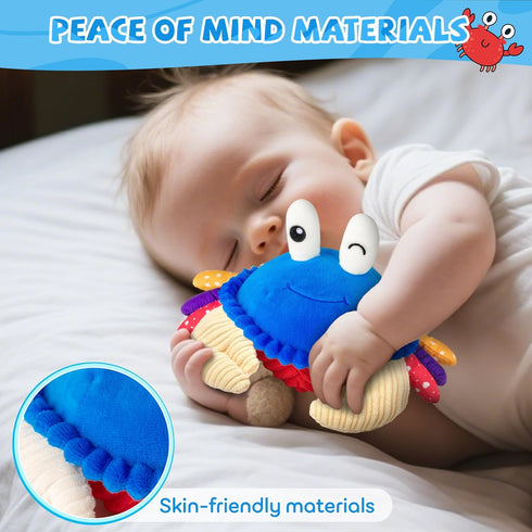 6-12 40 Tummy 1-3, Baby Toys Months, Musical Crawling Crab Plush Toy - Songs & Recording Feature, Dancing Walking