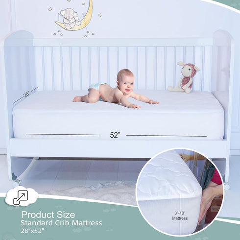 Sava Kids 100% SavaKids Natural Cotton Waterproof Crib Mattress Protector Sheet - Breathable, Fitted Pad for Babies