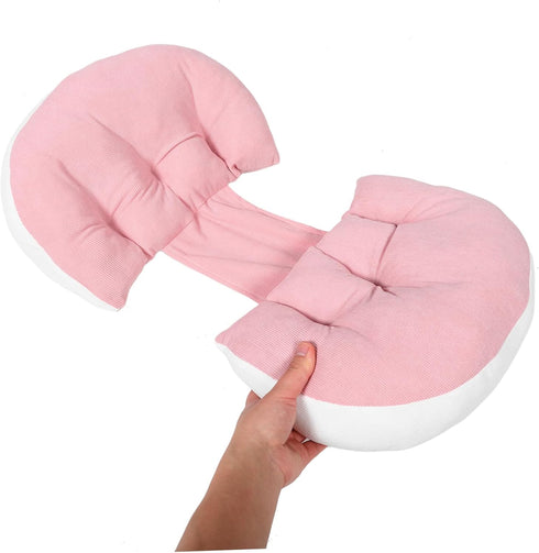 SHOWERORO U Shaped Maternity Pillow for Pregnant Women Supportive Waist Cushion for Side Sleeping Alleviating Belly
