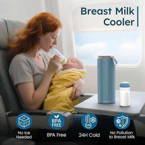 AOOTSMILE 22oz 360 24 2 Portable Breast Milk Cooler for Travel, Large Capacity Breastmilk Chiller for Working Moms
