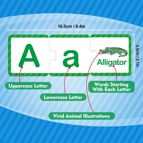 Alphabet Puzzle Cards - ABC Learning Toys for Toddlers, Matching Letter Game for Preschool Activities