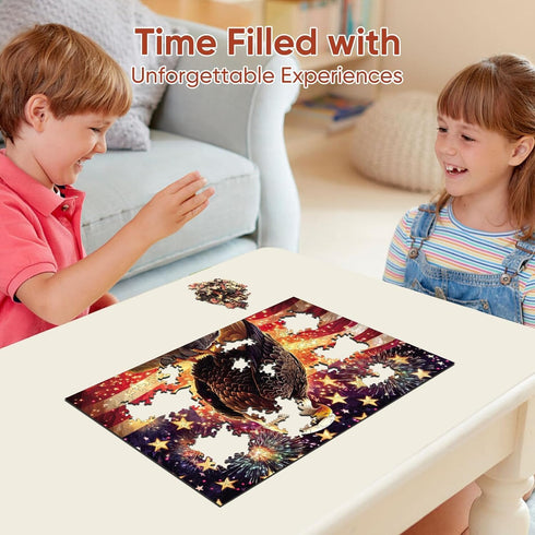 500 19x12.6 Reouinty Wooden Puzzle for Adults Pieces, Star Eagle Wood Jigsaw Puzzles, Beautiful Wall Decor. Wooden
