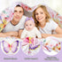 Butterfly Baby Milestone Blanket Set for Girls, Floral Monthly Growth Blanket with Wooden Signs and Bow Headband