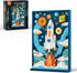 Micro Brick Rocket Building Set, DIY Space Rocket Model Craft Kit, 3D
