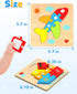 Wooden Vehicle Toddler Puzzles for 1 2 3 Years Old - Baby STEM Educational Toy Gift with 4 Vehicles Montessori