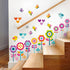 Flowers Wall Stickers for Kids Bedroom - Butterfly Bee Floral Decals for Girls Room, Classroom, Nursery, Playroom -