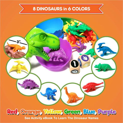 Counting 3 4 5 54 Jumbo Sorting & Dinosaurs Matching Game - Educational Dinosaur Toys for Year Olds with Math