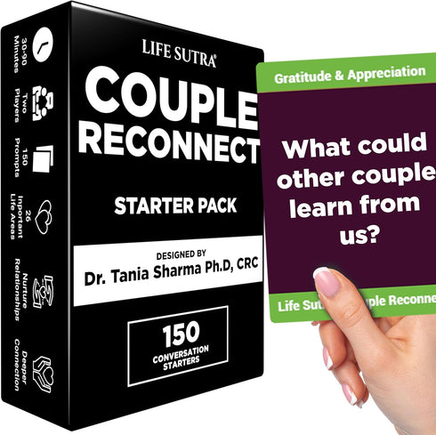 Life Sutra Couples Games, 150 Conversation Starters for Married Couples, Premium Gift for Wife or Husband