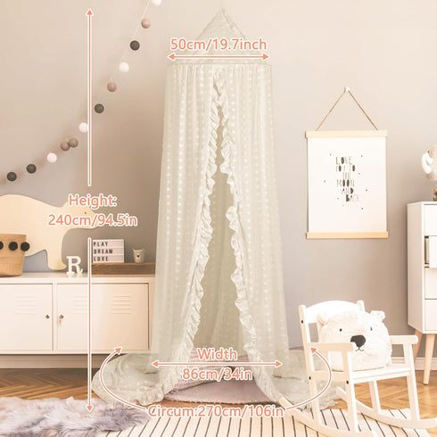 jiangcha Princess Bed Canopy for Girls - Crib Canopy for Bed - Mosquito Net for Bed, Kids Bed Canopy with Princess Room