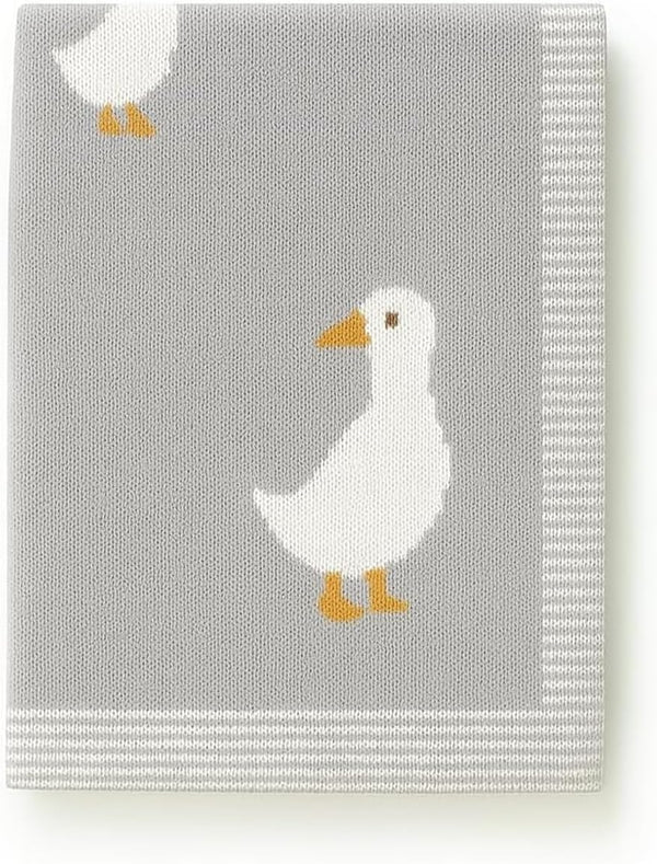 Cotton Baby Blanket Knit Soft Cozy Swaddle Receiving Blankets Toddler Infant Blanket
