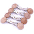 10Pcs 30mm (1.18") Natural Wood Pacifier Holder Round Beech Metal Teether Wooden Beads Suspender Clips DIY Accessories