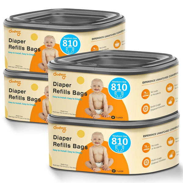Jumbo Square Diaper Bags Refill Compatible with Diaper Genie Classic/Compact/Select Pails, Holds