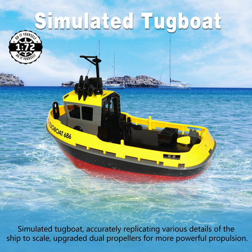 Losbenco 1/72 40 RC Boat, RC Tugboat for Pools and Lakes, High-Speed Remote Control Boat with Mins Play Time and Low