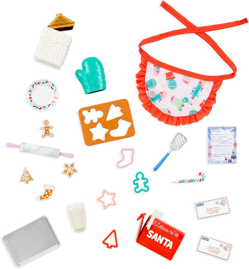 Glitter Girls Holiday Cookies Set - 23pcs Baking Playset with Apron and Kitchen Supplies