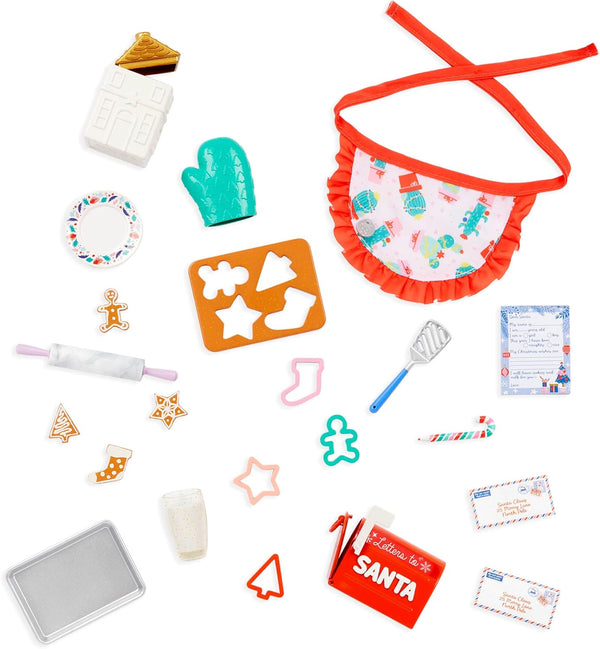 Glitter Girls Holiday Cookies Set - 23pcs Baking Playset with Apron and Kitchen Supplies