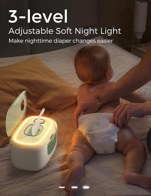 Momcozy 100pcs 10-Min 4 3-Level New Baby Wipe Warmer, Larger Capacity Wipe Dispenser, Fast Heating with Temperature