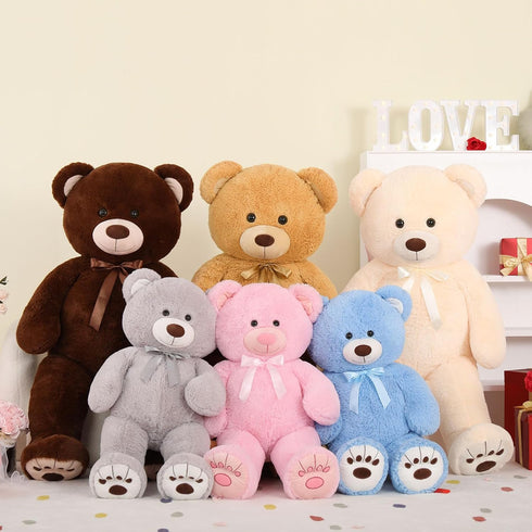 MorisMos Giant Teddy Bear Stuffed Animal - Life Size 36in Large Cuddly Soft Teddy Bear for Baby Shower