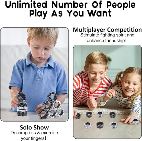 6 Set 8 9 10 11 12+ Cevioce PCS Magnetic Rings Fidget Toys for Adults Boys Teens,ADHD Anxiety Fidget Spinner Magnetic