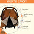 Dear Baby Gear Slugger Baseball Reversible Baby Car Seat Canopy, Lightweight Cover with Snap Button Opening, 40 x 30