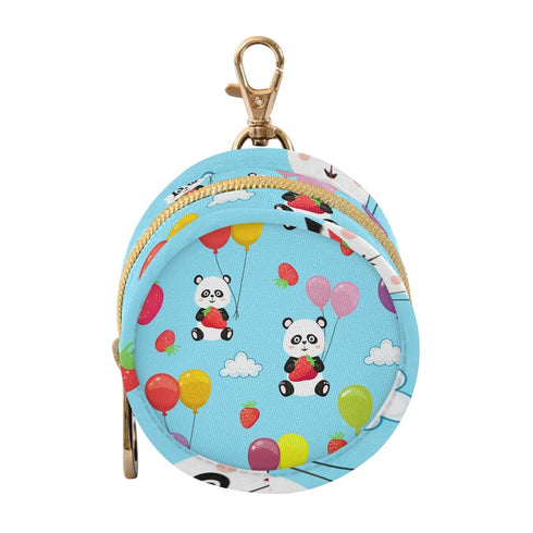 Pandas Round Pacifier Storage Case with Zipper, Portable Pacifier Case for Travel,