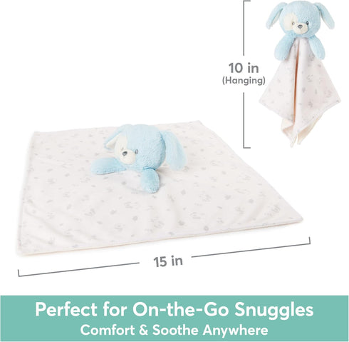 GUND Baby Sustainably Soft Puppy Lovey, Stuffed Animal Plush Blanket from 100% Recycled Materials, Blue/Cream, 10”