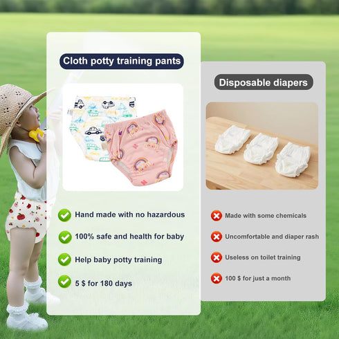 100% 2T-6T(8PCS,M) Upairy Training Pants for Boys Girls,Toddler Potty Training Underwear,Leakproof Reusable Kid