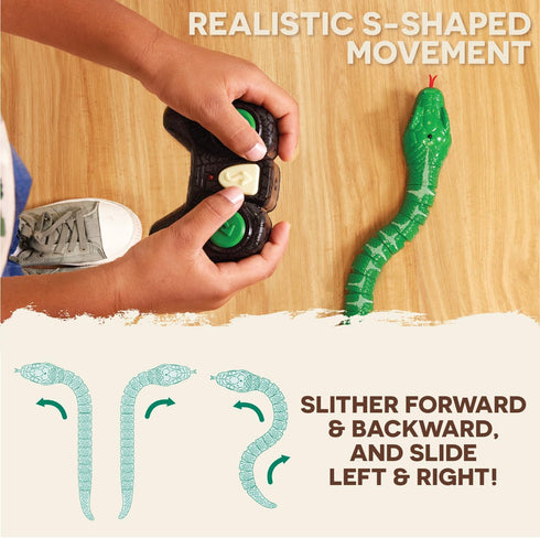 6+ Terra by Battat Remote Control Emerald Tree Boa Snake Toy, Realistic Moving Electronic Animal for Kids with Easy