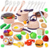 CUTE STONE 51-Piece Mini Play Kitchen Accessories for Kids, Pretend Cooking Playset