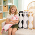 19.7 Inch) Cute Cat Plush Long Body Pillow Soft Cartoon Stuffed Animal Doll, Kawaii Cat Plushie Toy Pillow Gifts