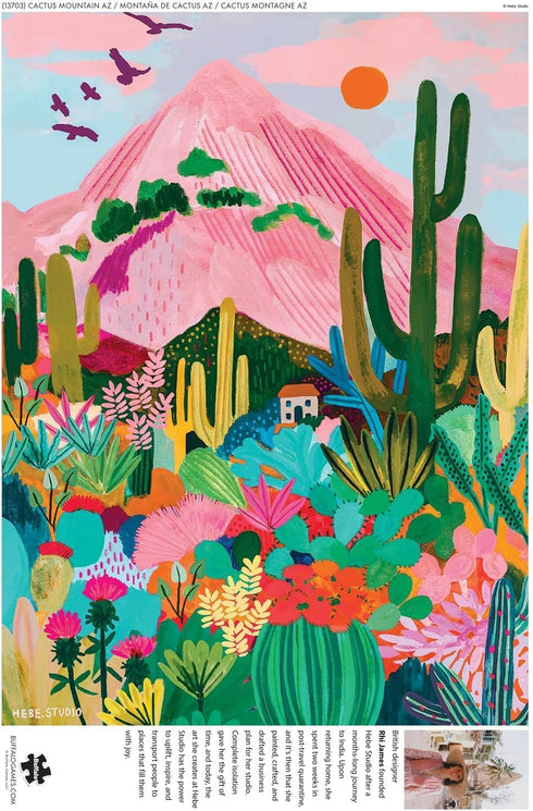 1000 26.75 19.75 Buffalo Games - Hebe Studio - Cactus Mountain AZ - Piece Jigsaw Puzzle for Adults -Challenging Puzzle