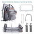 Backpack ISMGN Diaper Bag with Changing Station, Large Diaper Bag, Baby Bag, Multifunctional Diaper Bag, Gray