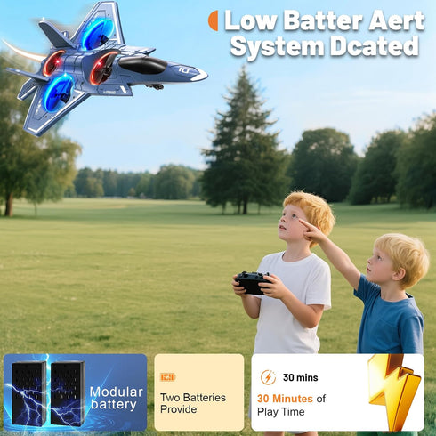 14+, 360 Foam Remote Control Airplanes RC Planes for Kids Adults RC Airplane Fighter Jet with Light, Flip Fighter Jet
