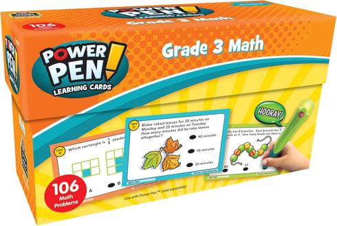 Teacher Created Resources Power Pen Learning Cards: Math (Gr. 3), 5.5" x 3.5", Multicolor