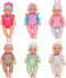 deAO Baby Doll Clothes for 12-14 Inch Dolls, 6 Sets Doll Outfits Accessories, Dress Up Fun Gift (Doll Not Included)