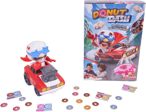 Goliath Donut Dash Game - Race to Pick Up Matching Donuts, Racecar Does Real Donuts On Table Or Hard Floor - Ages 4 and