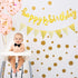 Boao Pre-Strung Half Birthday Decorations Set - 6 Months Happy 1/2 Birthday Banner, Gold Cake Topper, Triangle Flag