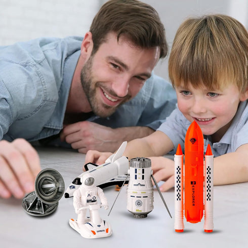 Space Exploration Shuttle Toys, Space Explorer Toy Kit with Signal Receivers, Satellites, Gift for Boys Girls