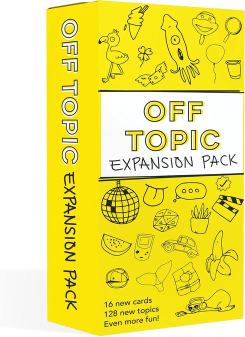 OFF TOPIC Adult Party Game Expansion Pack - 128 New Topics for Fun Board and Card Game Night