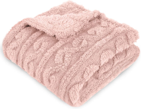 HOMRITAR Baby Blanket for Girls Toddlers, 3D Fleece Fluffy Fuzzy Blanket, Soft Warm Cozy, 30x40 inches, Pink