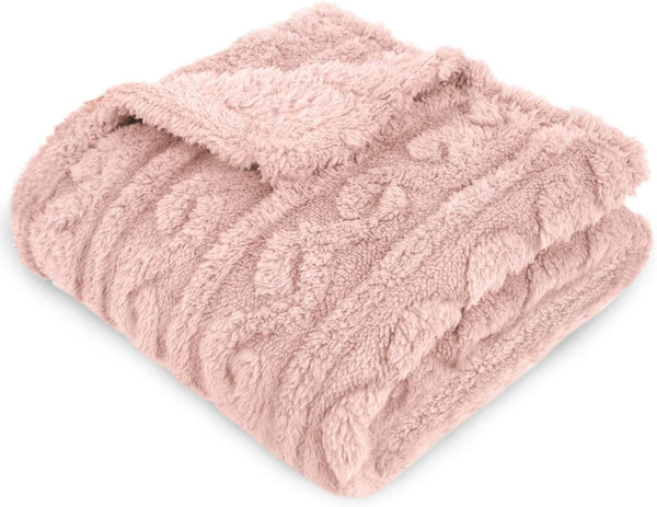 HOMRITAR Baby Blanket for Girls Toddlers, 3D Fleece Fluffy Fuzzy Blanket, Soft Warm Cozy, 30x40 inches, Pink