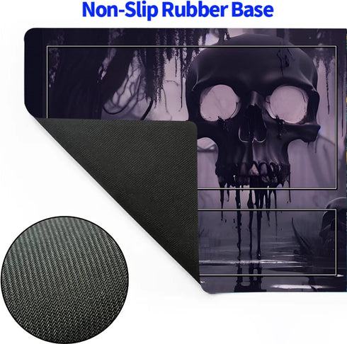 24 14 inches MTG Playmat, Skull TCG Play Mat for DND TCG x Trading Card Inked Game Playmats with Storage Bag Smooth