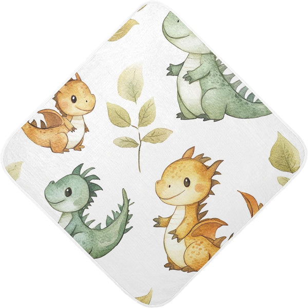 YETTASBIN Cartoon Dragon Baby Towel, Ultra Soft Absorbent Cotton Baby Hooded Bath Towel